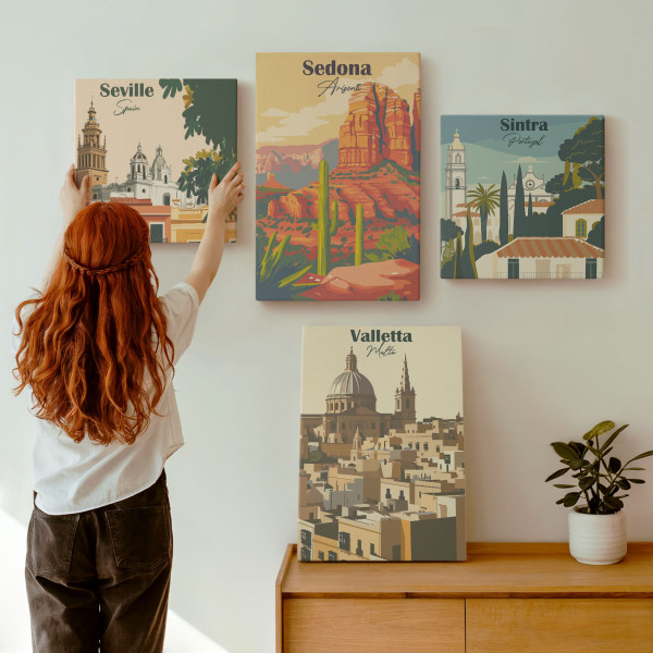 Obraz canvas 4 częściowy Sedona Seville Valletta |40x40, 40x60| Wallfluent
