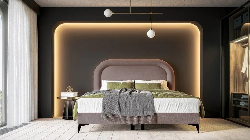 Boxspring Lorena chenille inclusief topper 160 x 200 cm