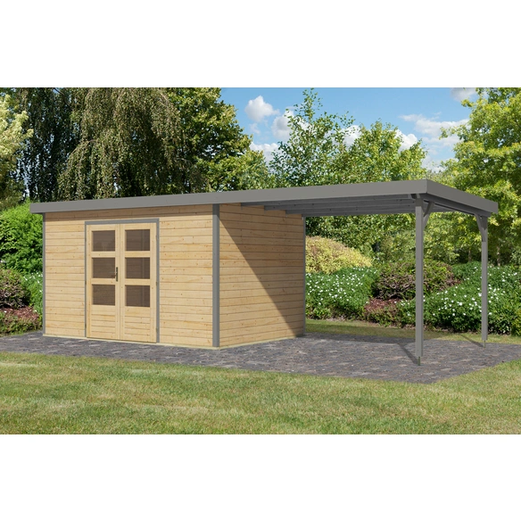 Gartenhaus »Haby 7 A«, BxHxT: 693 x 219 x 240 cm (Außenmaße inkl. Dachüberstand), Wandstärke 28 mm