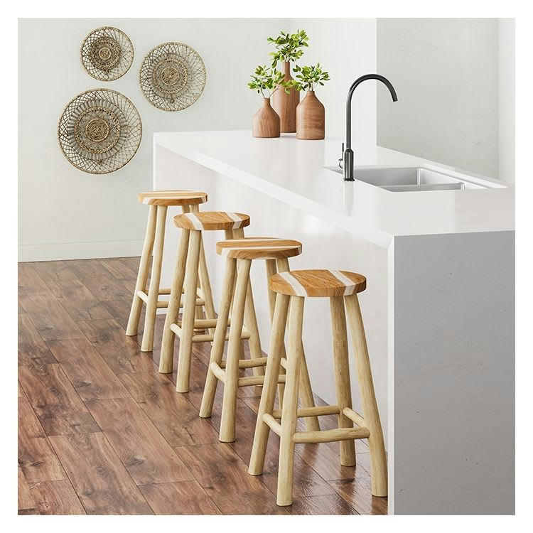 IKA - Tabouret de bar mi-hauteur 67 cm en teck