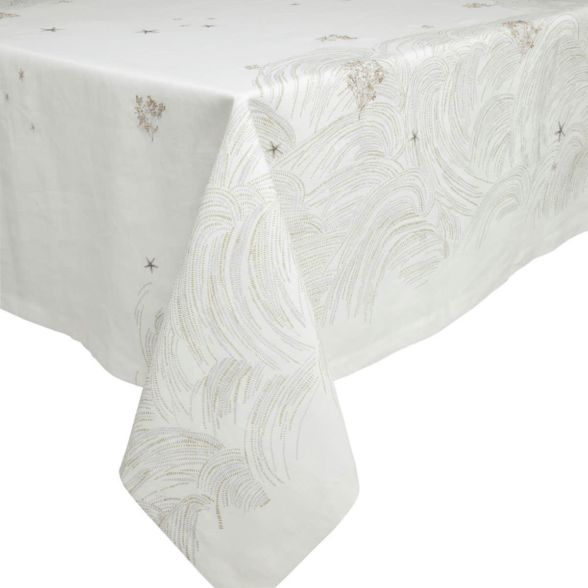 OCEANIDE - Nappe en lin blanc 170x170