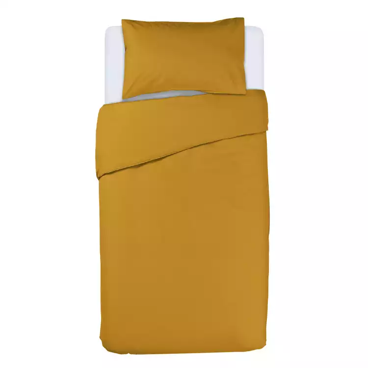 Habitat Cotton Rich 180 TC Plain Yellow Bedding Set - Single