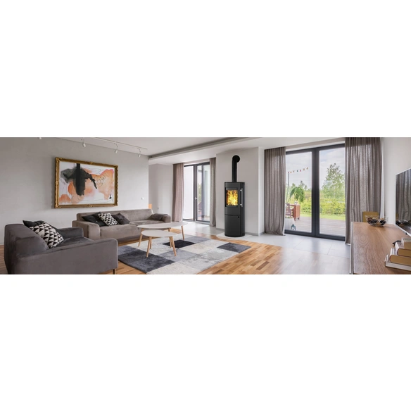 Kaminofen »Lugano«, schwarz, Stahl, 6 kW, Dauerbrand geeignet