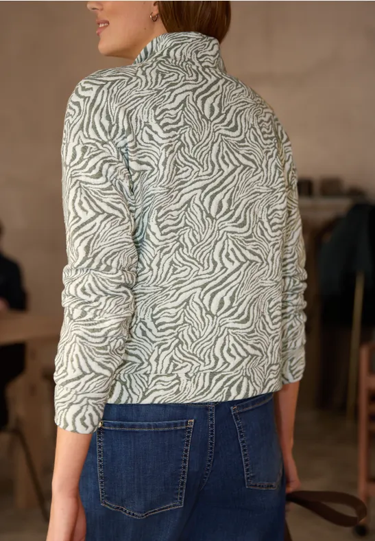 Langarm Jacke mit Print und Struktur