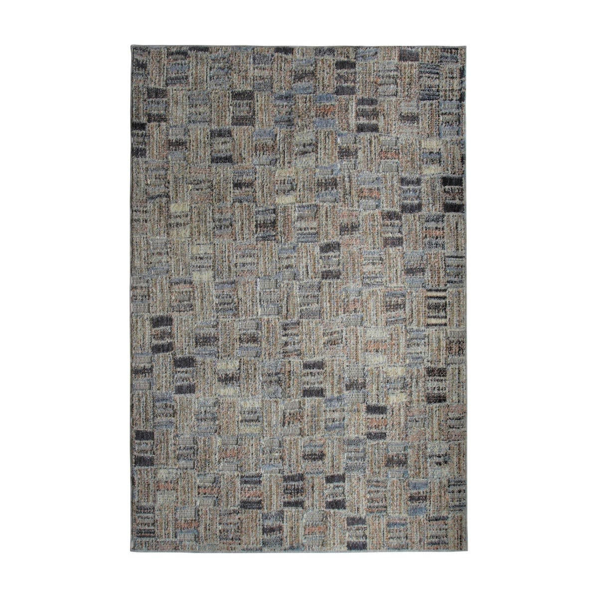 RECYCLED - Tapis extra-doux motif marqueterie gris 160x230