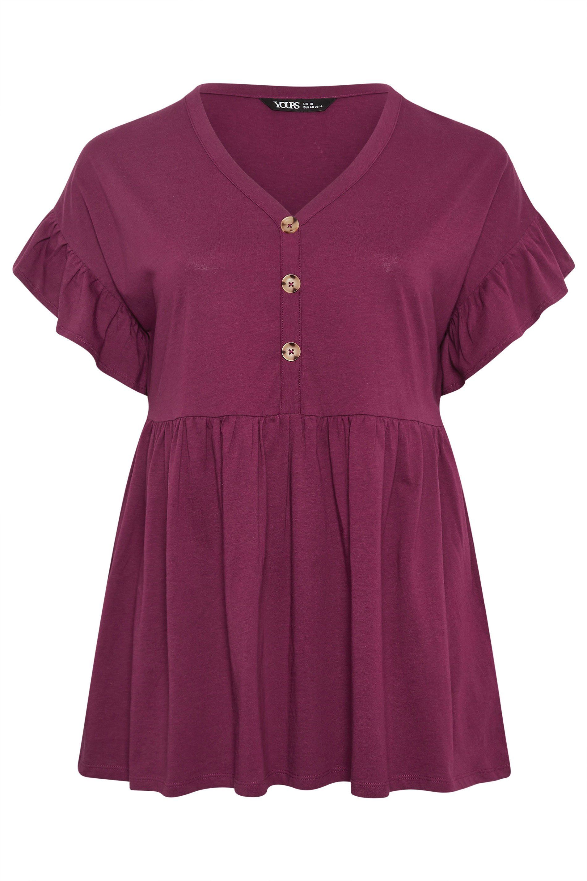 Yours Peplum Button Top