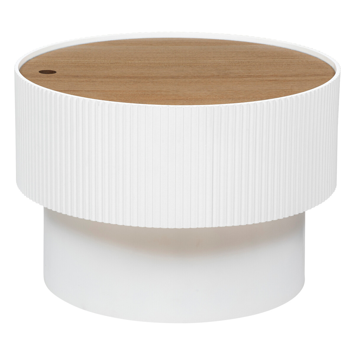Coffee table "Enola" Ash veneer, white, d.55 cm