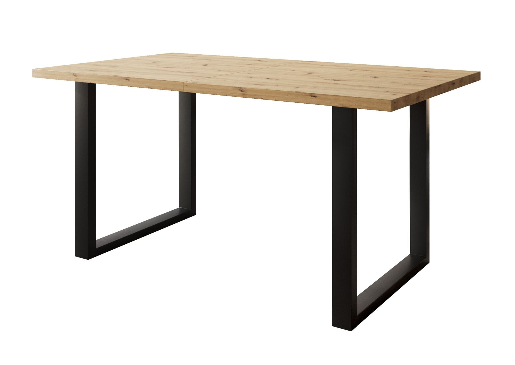 Stół loftowy SOFTI U rozkładany 140x90/180, Dąb Artisan, n. czarne