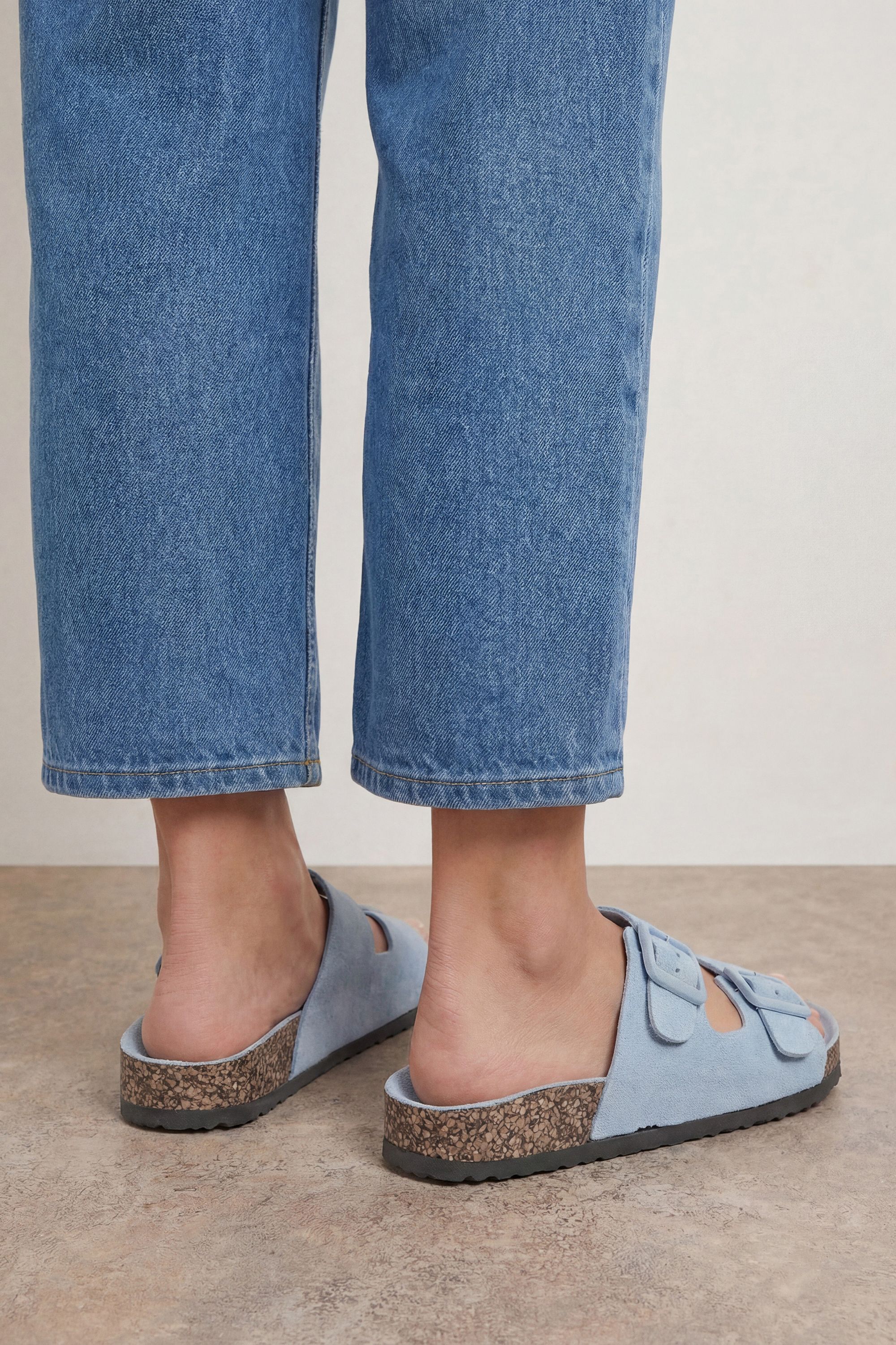 Oasis Maisie Faux Suede Buckle Footbed Slider