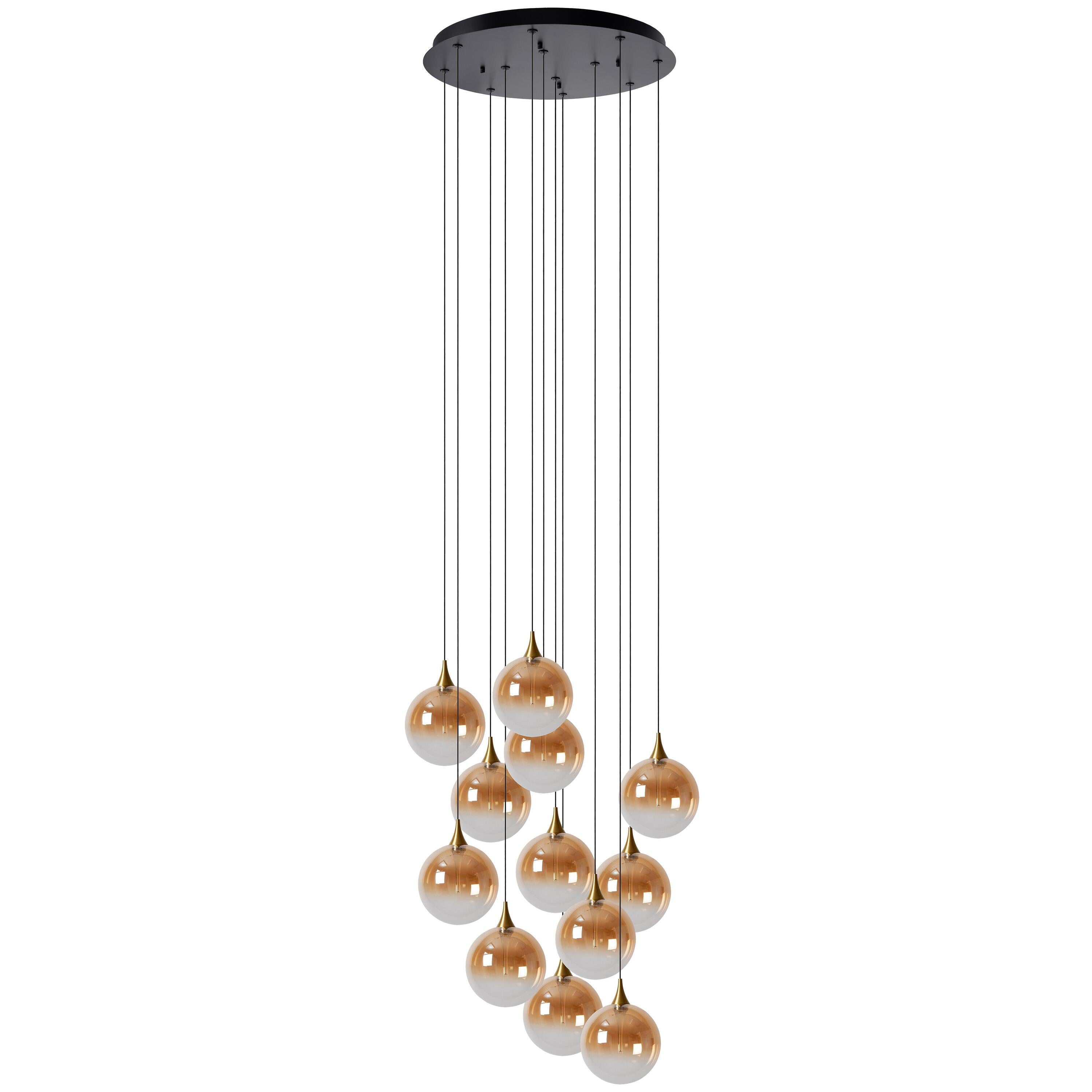 Gisela 12 cluster hanglamp LED rond Ø61 amber