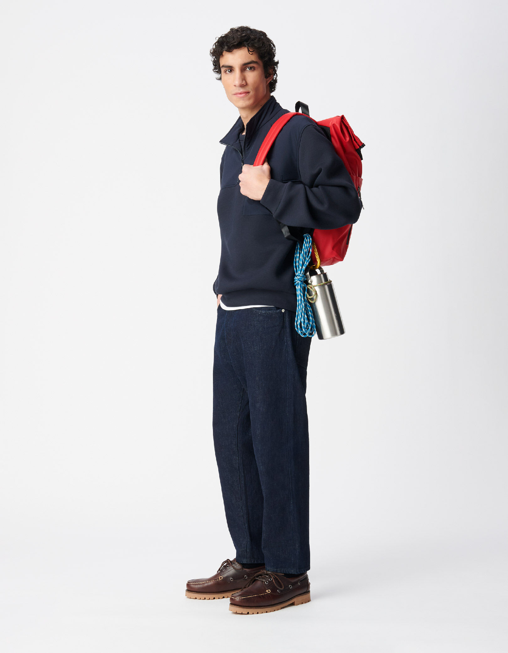 Sweat marine bi-matière EASY CARE Homme