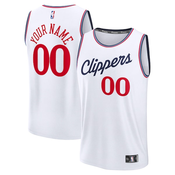 LA Clippers  Fast Break Custom Jersey - Association Edition - White/Navy/Red