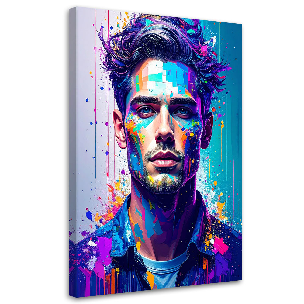 Obraz nowoczesny do salonu, Abstrakcja Portret Mężczyzny 20x30