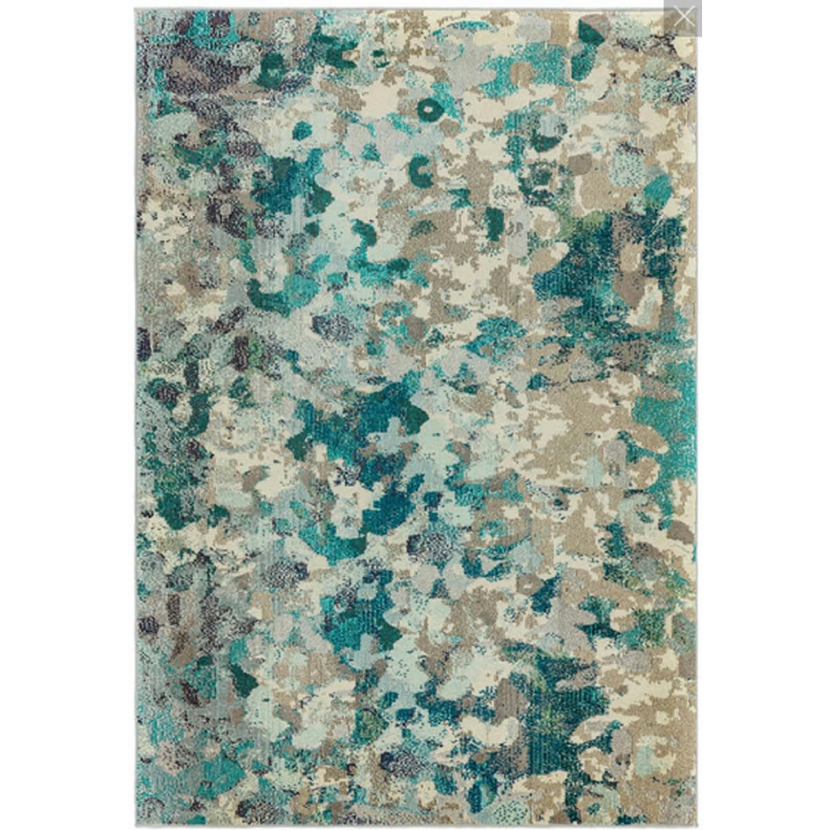 ETHERAL - Tapis de salon tissé plat en Polypropylène Bleu 160x190 cm