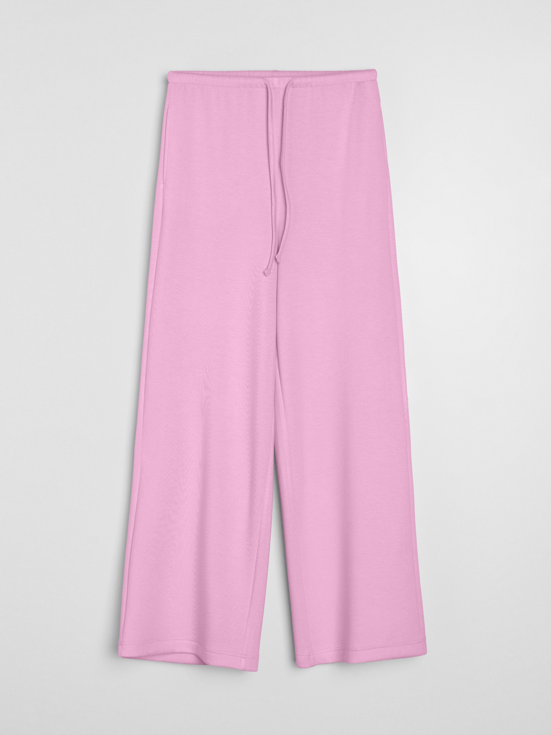 Spodnie wide leg z miękkiej dzianiny z domieszką wiskozy soft touch