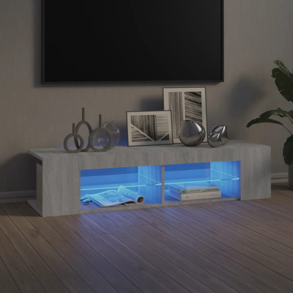 Szafka TV z oświetleniem LED szary dąb sonoma 135x39x30 cm