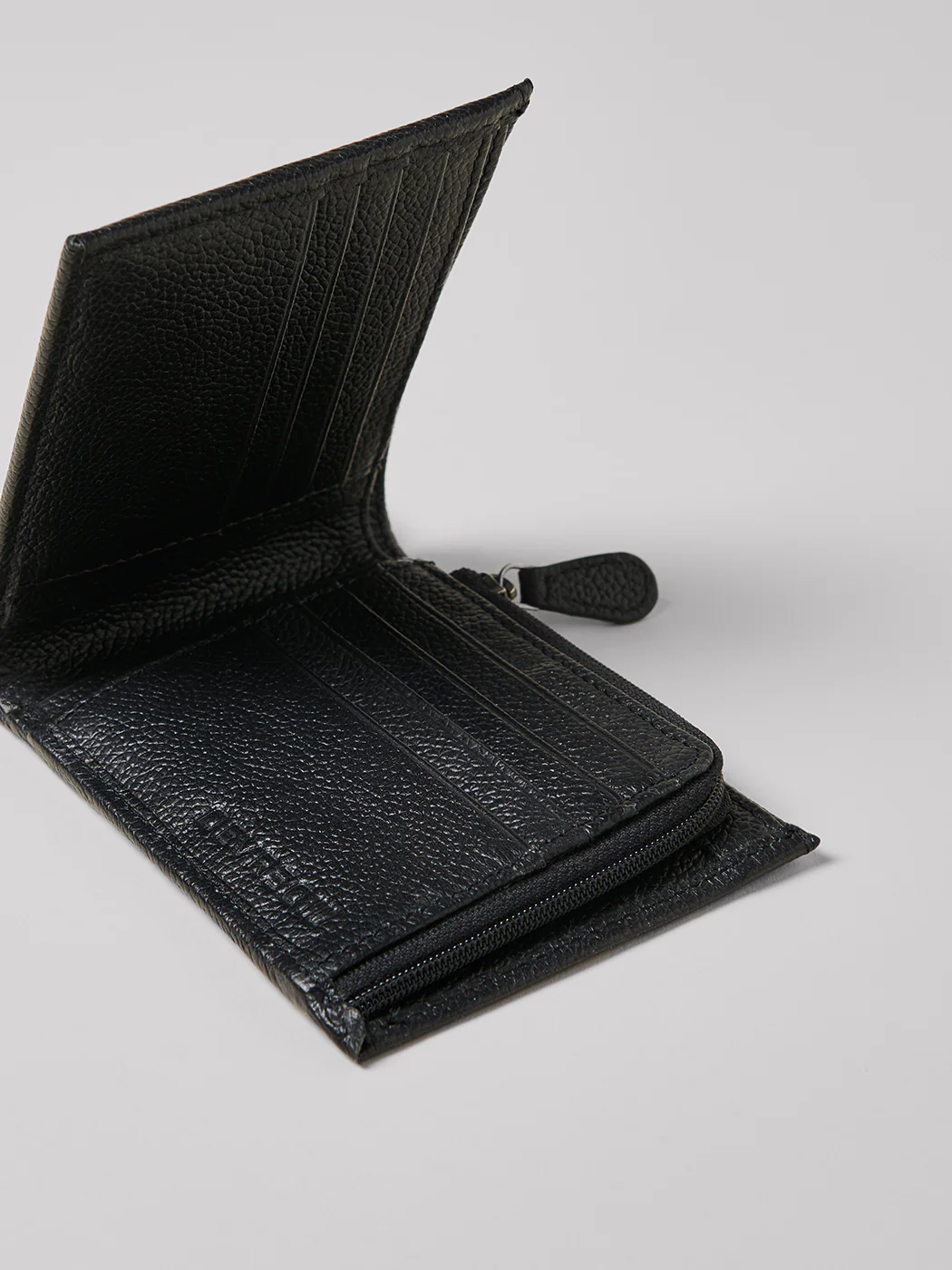 Portefeuille en cuir grainé