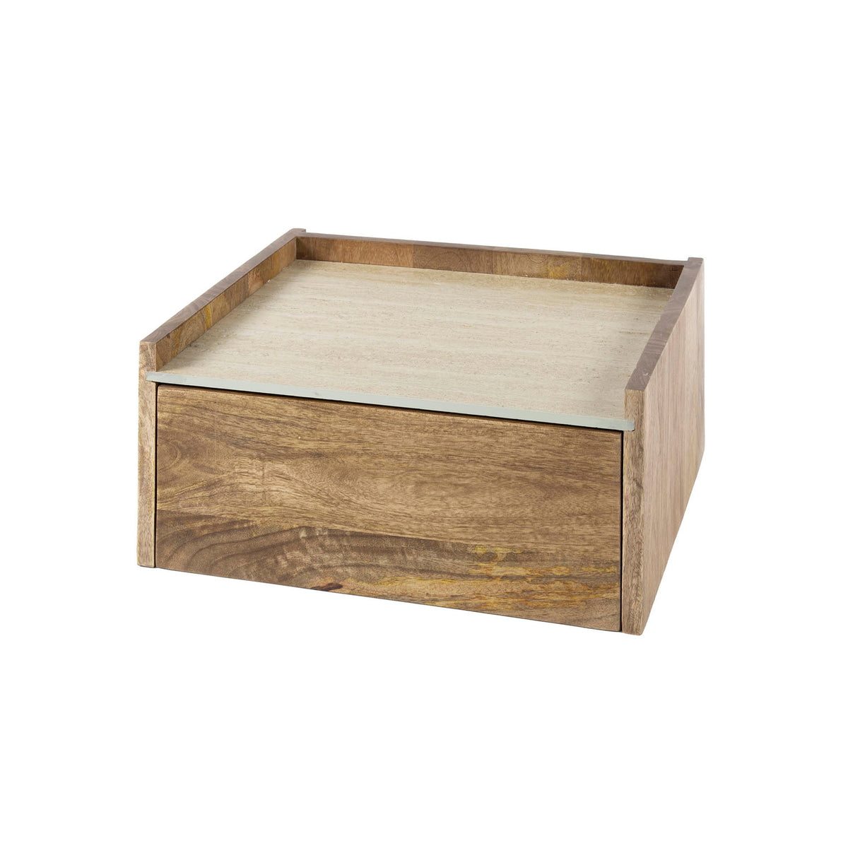 Giga Meubel Nachtkastje Nuovo - Travertin Hout - 40x35x19cm
