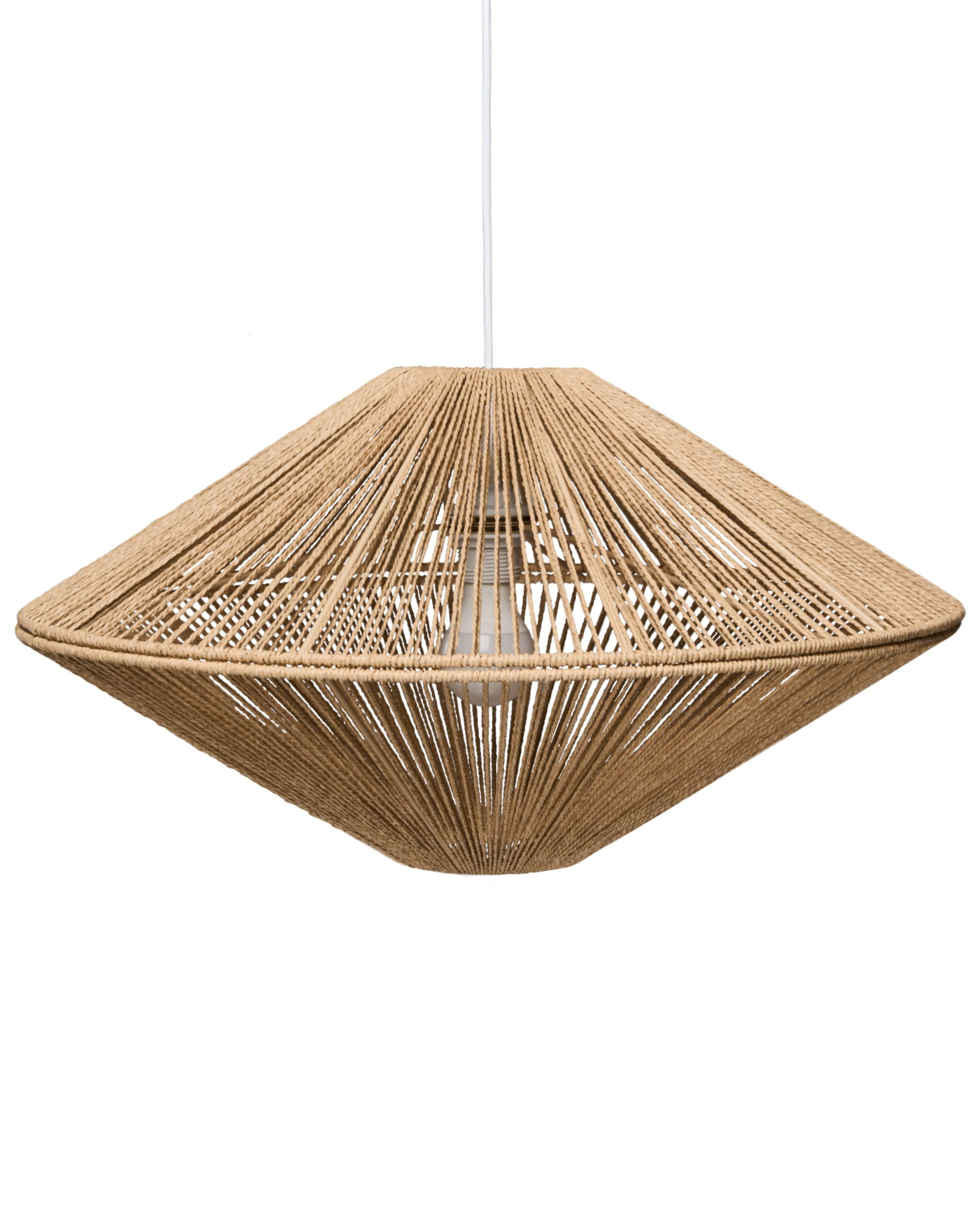 Lampa wisząca z sznurkowym żyrandolem w naturalnym kolorze