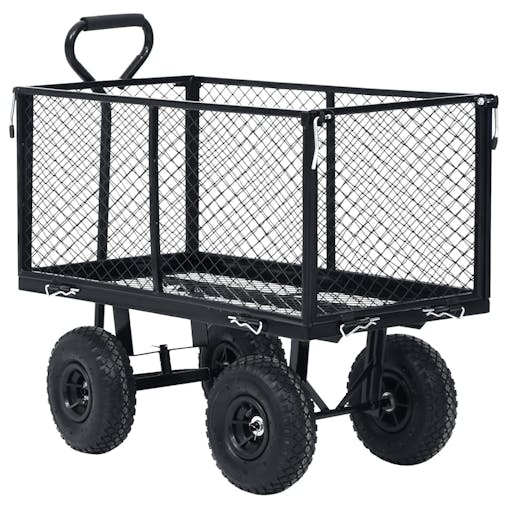NNEVL Garden Hand Trolley Black 350 kg
