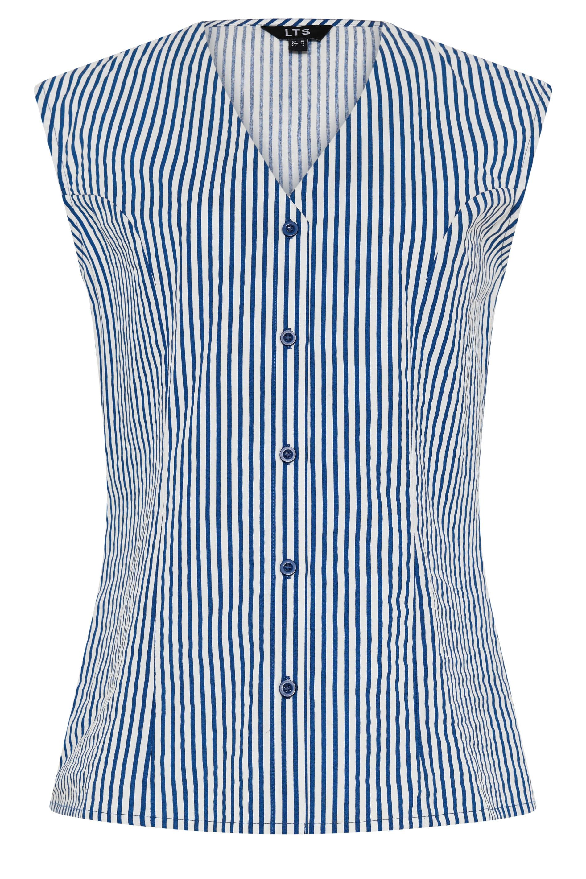 Long Tall Sally Tall Striped Cotton Waistcoat