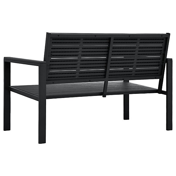 Banc de jardin 120 cm PEHD Noir Aspect de bois vidaXL