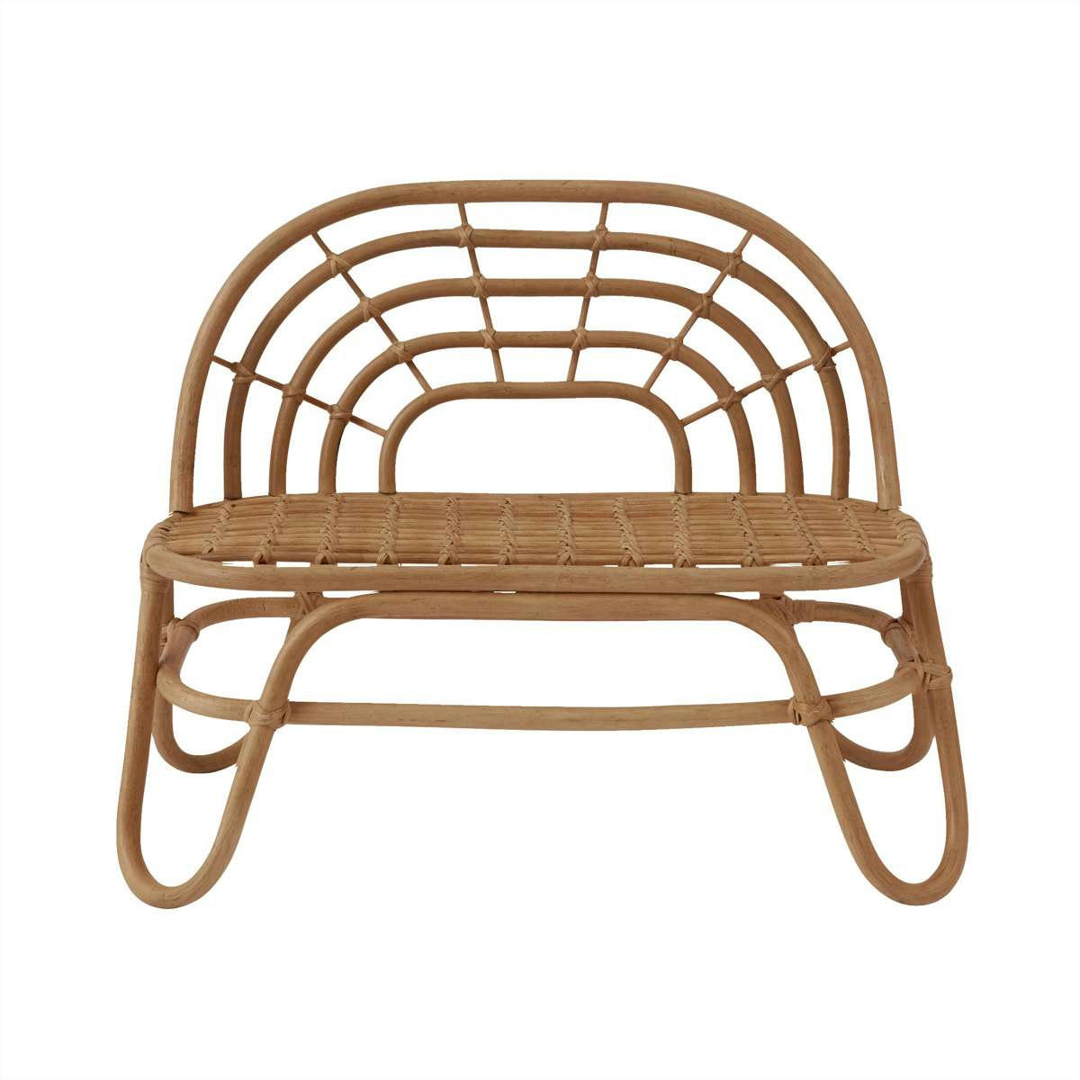 RAINBOW - Mini banc marron 100% rotin H52xL64,5x28cm