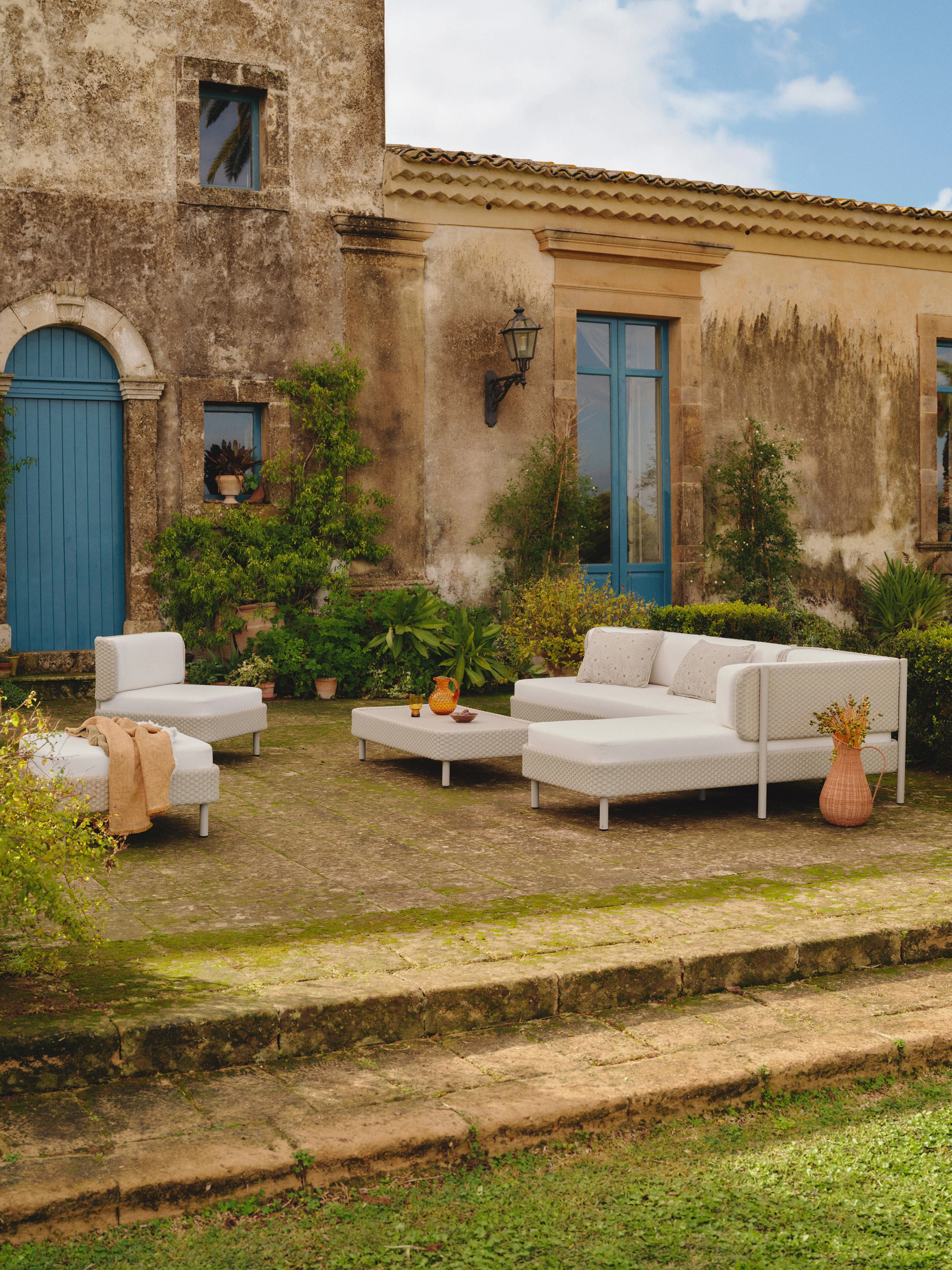 Modularer Garten-Loungesessel Hani mit Schutzhülle