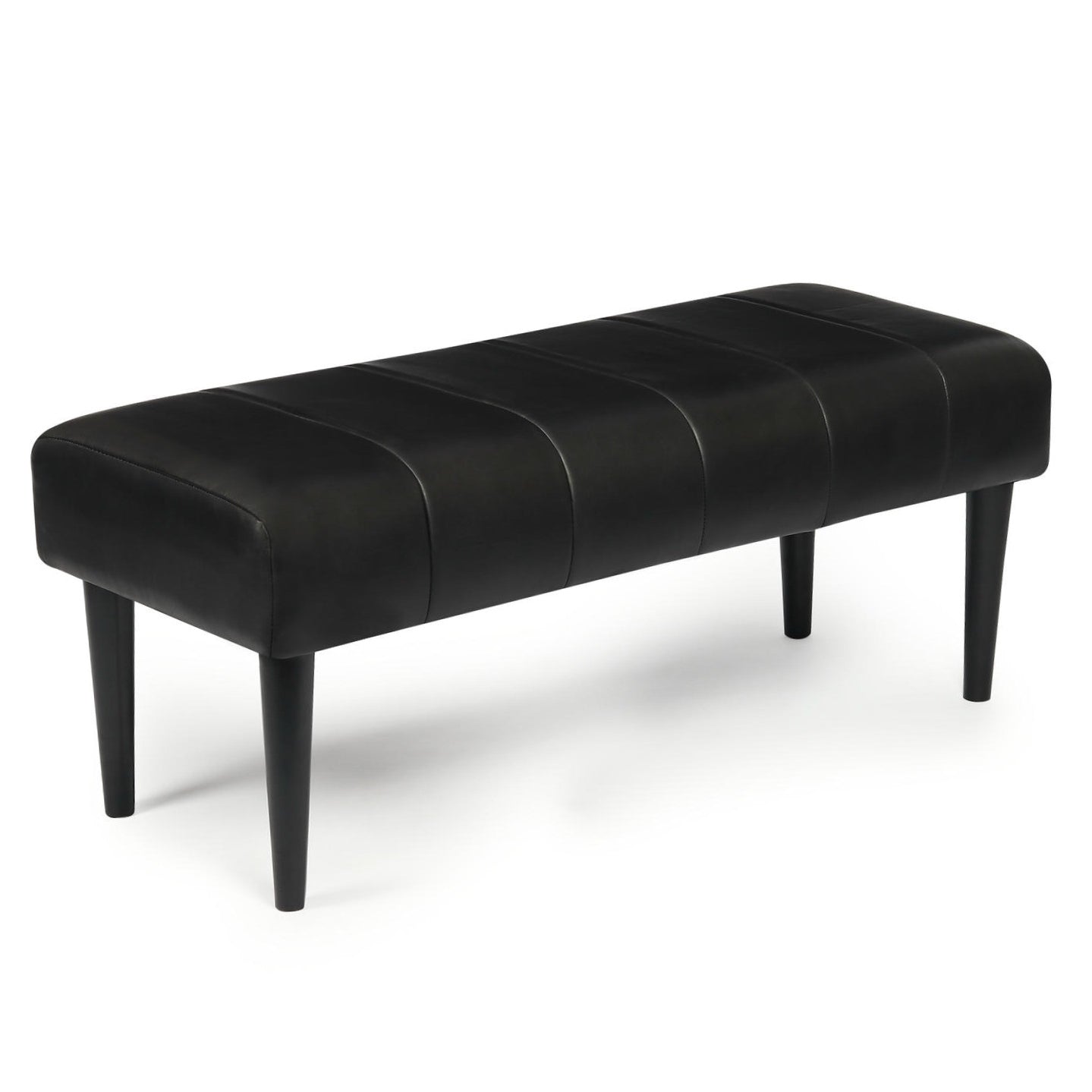 Furnhouse bankje Athea - Zwart - Leer - 50x120x48
