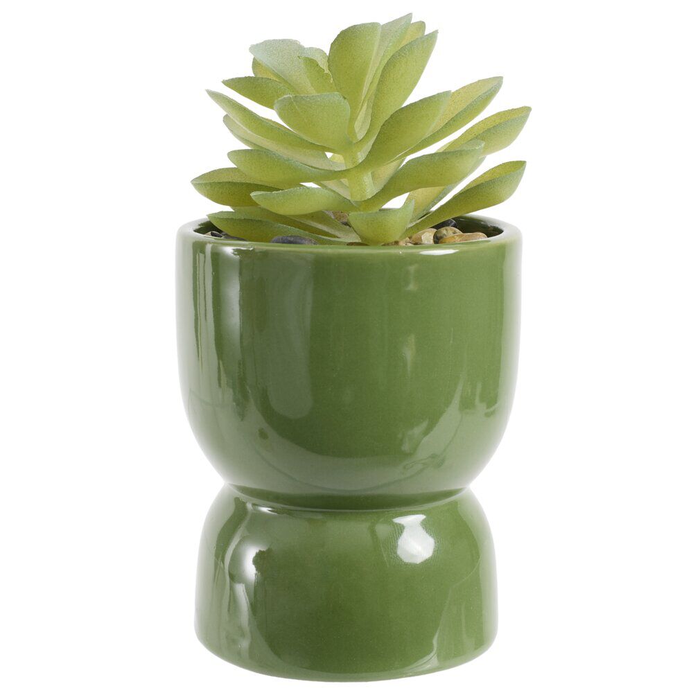 Plante grasse artificielle dans pot argile Ø6,5xH12cm (3 modèles)