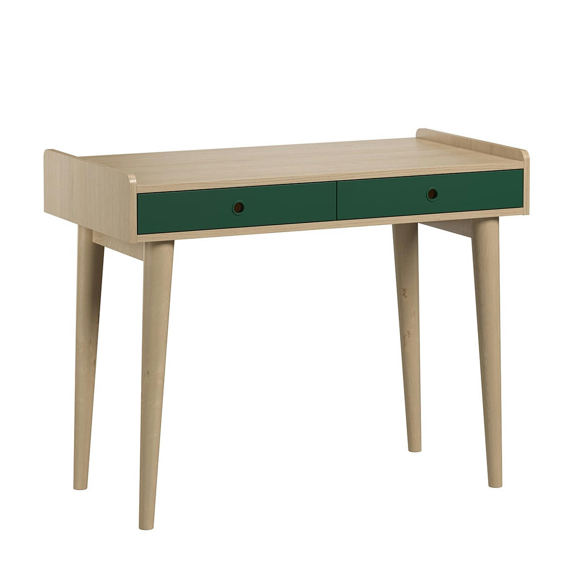 RETRO - Bureau 2 tiroirs naturel