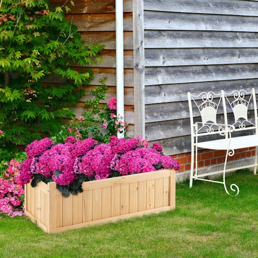 NNECW Wooden Planter Box with Fir Wood for Patio