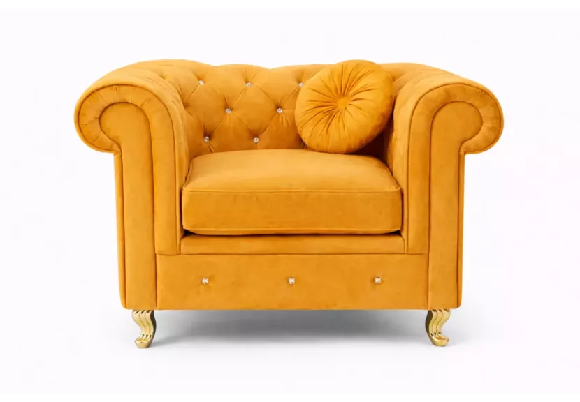 Elegancki fotel Prima pikowany chesterfield