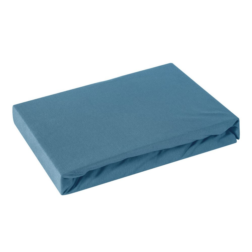 Prześcieradło jersey z gumką 140x200 niebieskie 125 g/m2
