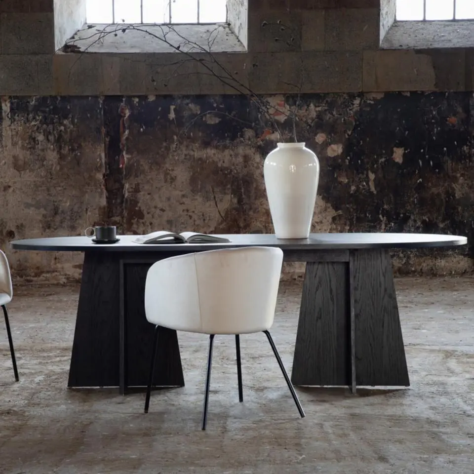 Eettafel Zwart Hout - 230x115x76cm - Bootcut