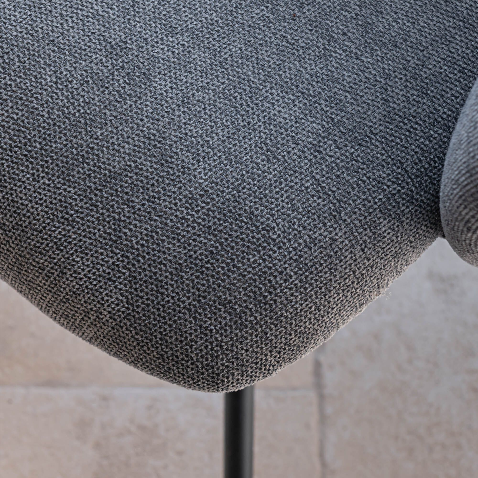 ELZIAS - Chaise de repas pivotante avec accoudoirs en tissu - gris