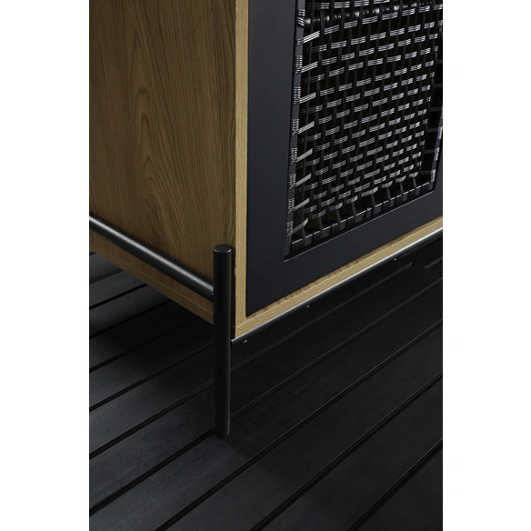 Sideboard, natur/schwarz, Mitteldichte Faserplatte (MDF)/metall/kunststoff