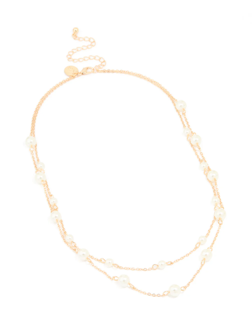 Gold Plated Freshwater Pearl Chain Layered Necklace