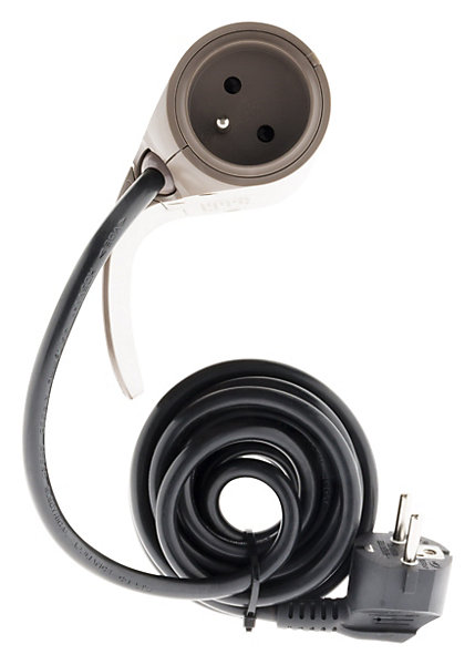 Multiprise canapé 1 prise   USB marron Thomson