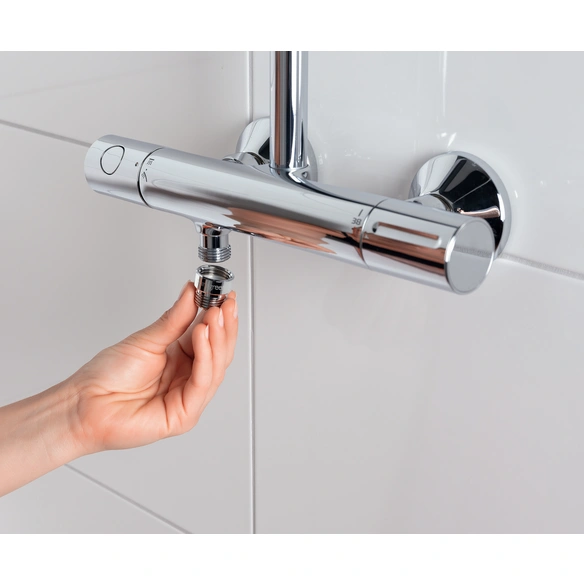 Wasserspareinsatz für Duscharmaturen, Messing, chromfarben