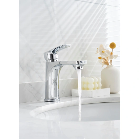 Waschtisch-Einhebelmischer »Bozen«, Höhe: 152,4 mm, Messing/Zink, chromfarben