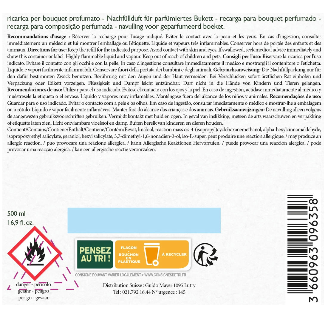 BLANC COTON - Recharge bouquet 500ml