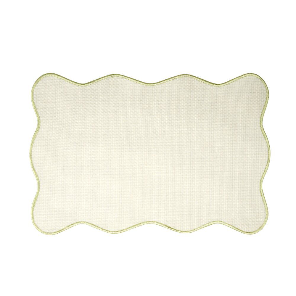 Set de table rectangulaire bord vague polyester 30x45cm (2 modèles)