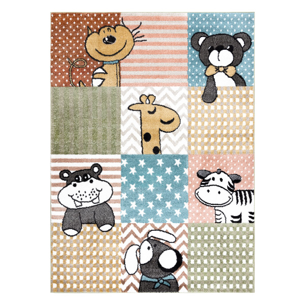 Dywan FUN Pets dla dzieci, zwierzęta multi kolorowy 80x150 cm