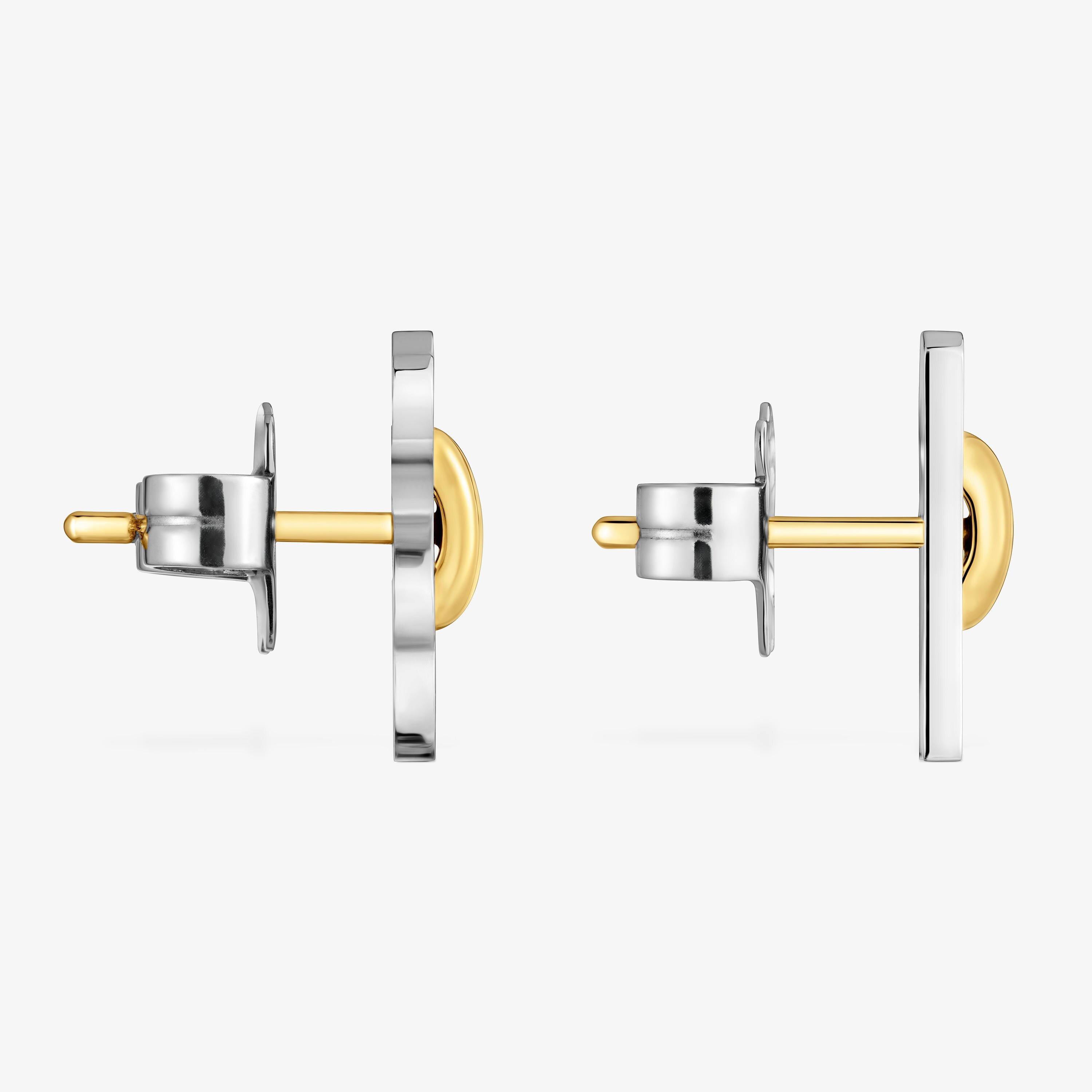 Pendientes oso de acero bicolor 12 mm TOUS Half Bear
