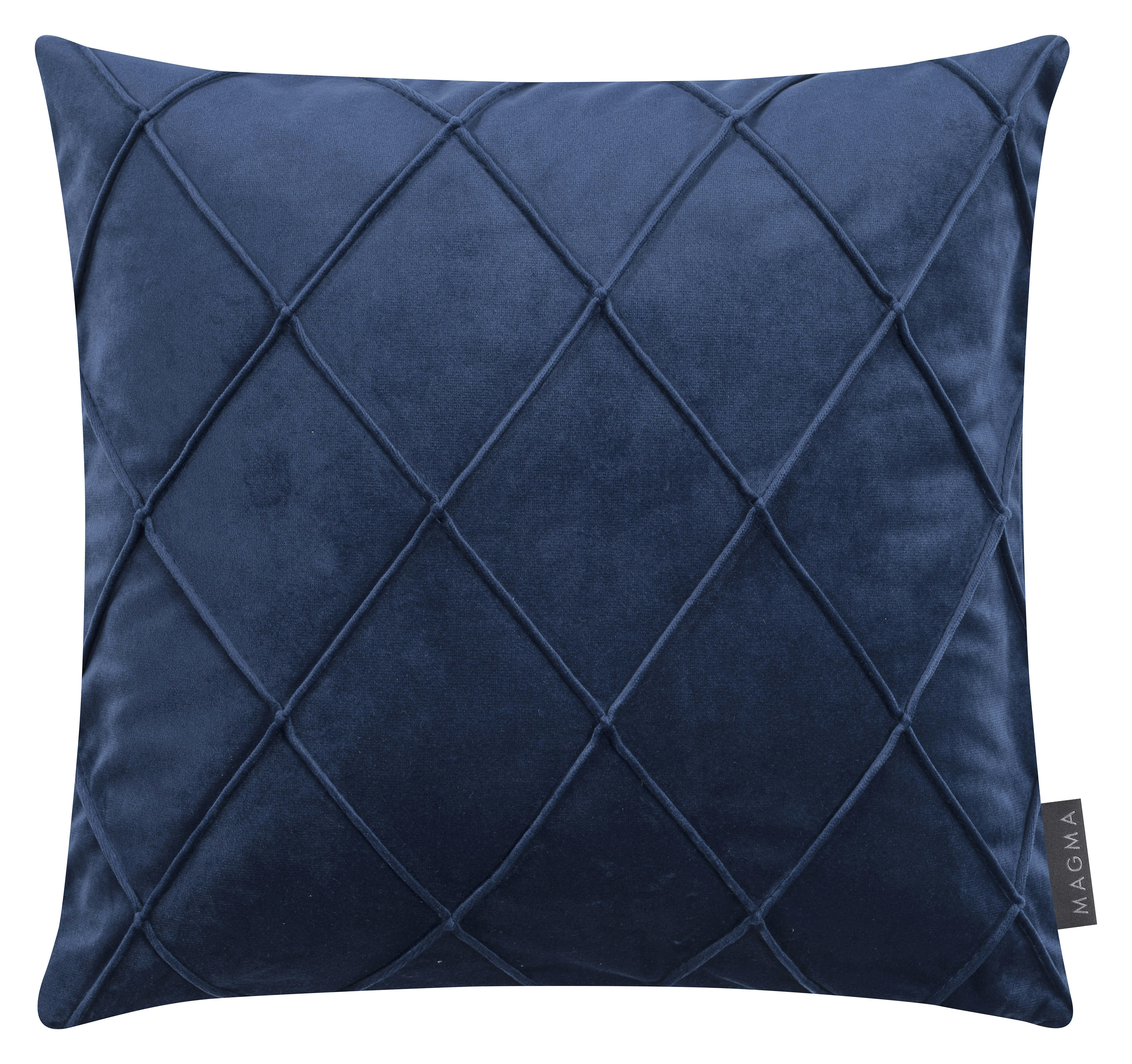 NOBLESS - Housses de coussin velours relief pli cousu bleu 40x40-Lot de 2