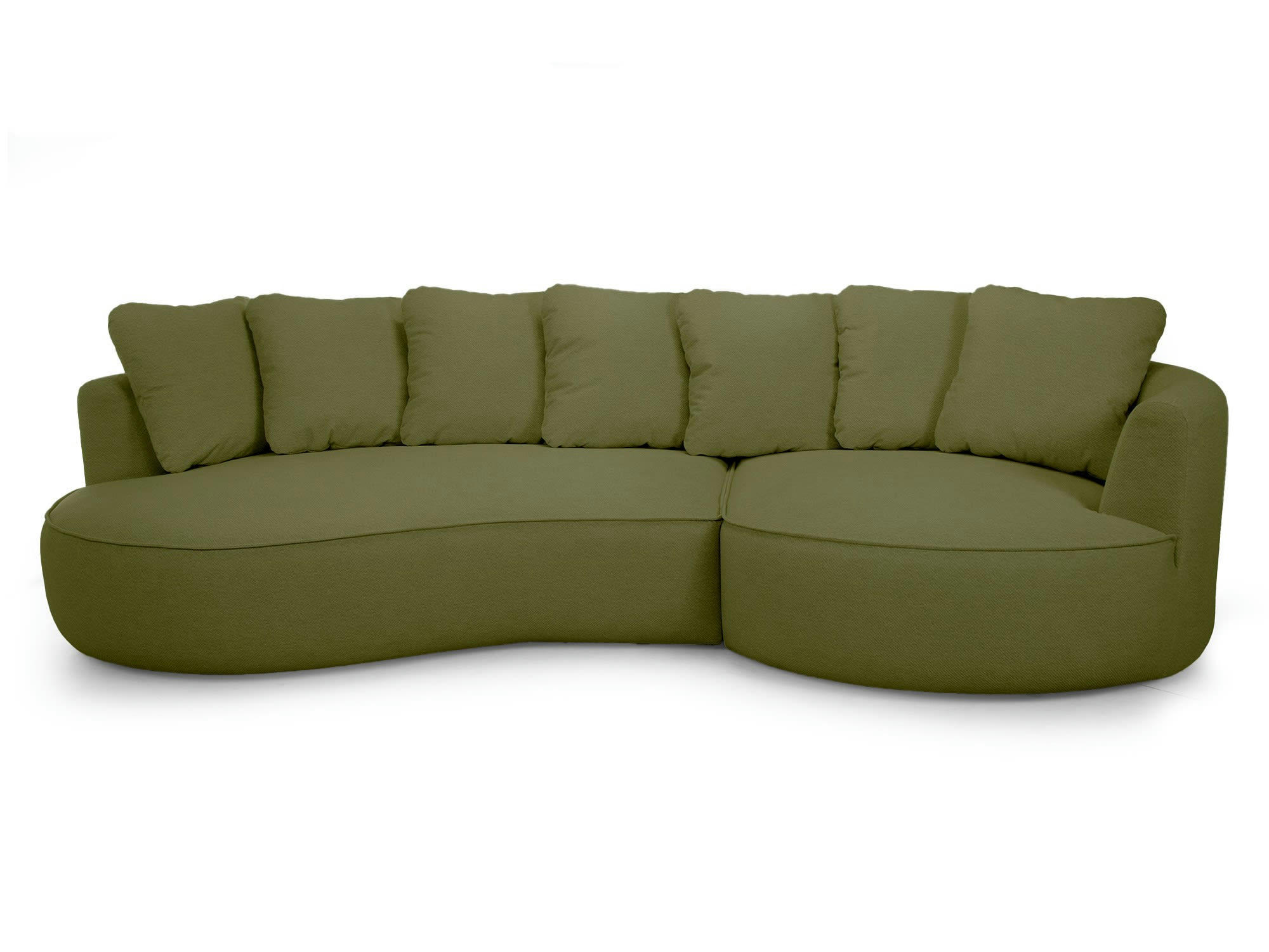 HIBISCUS - Canapé d'angle droit 4 places en tissu vert