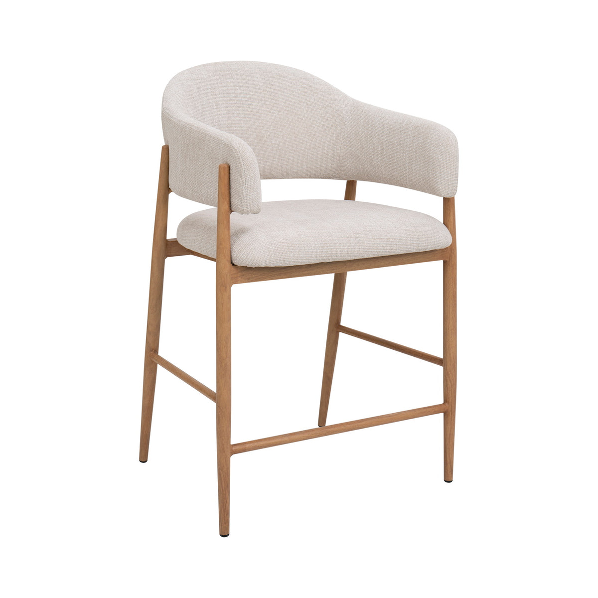 DÉJA Living Barstoel Dénia - Beige/Naturel - Zithoogte 65cm - Set van 2
