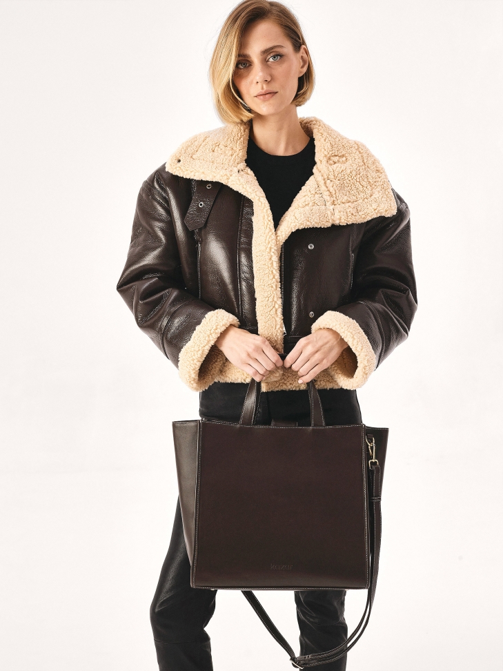 Brown minimalist handbag