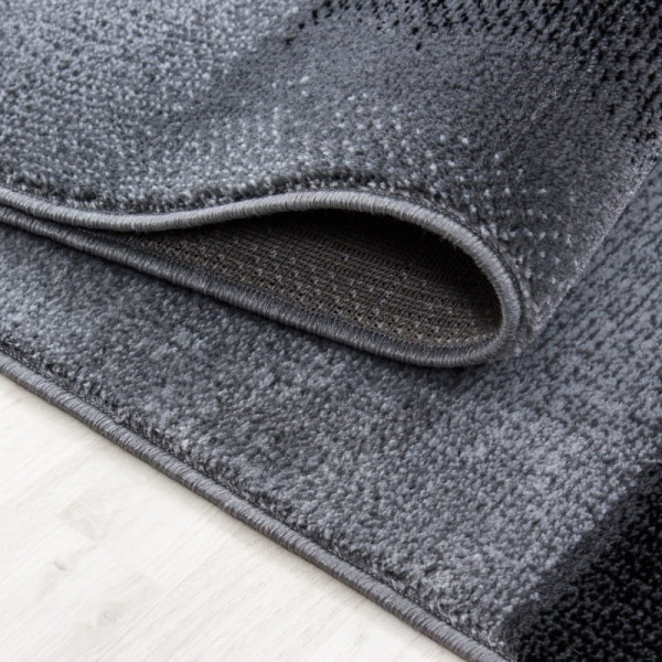 Dywan nowoczesny Parma fale szaro-czarny 80 cm x 300 cm